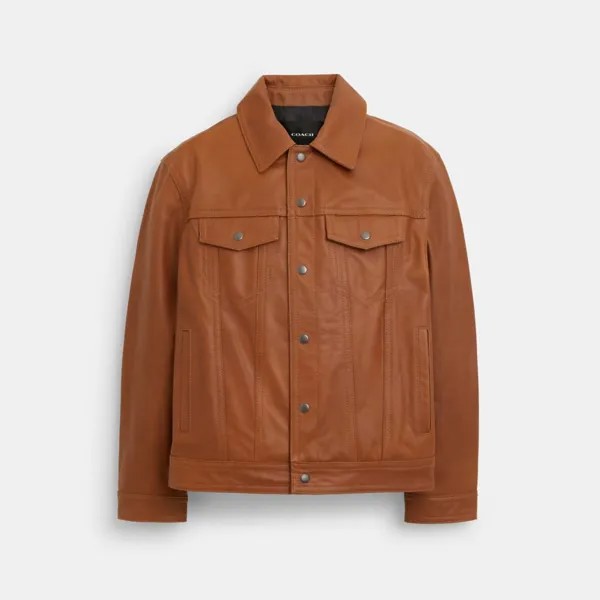 Куртка COACH Leather Trucker, цвет Rust