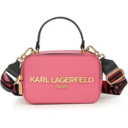 Сумка сэтчел Karl Lagerfeld, фактура зернистая, розовый