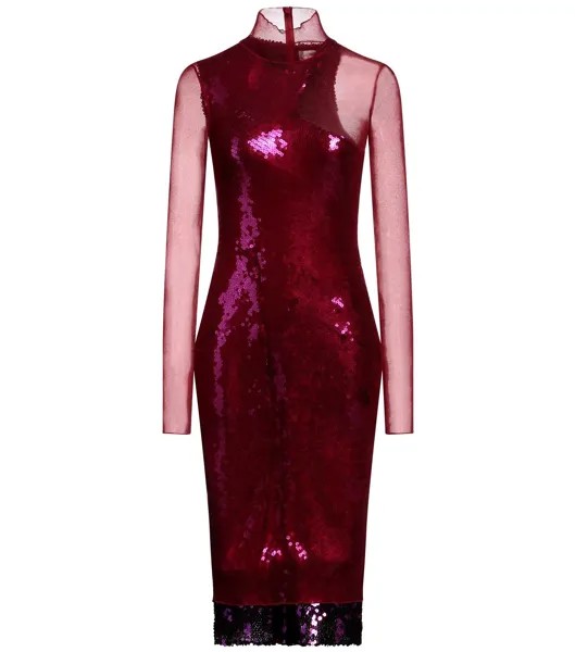 Платье Victoria Beckham Midi, темно-красный