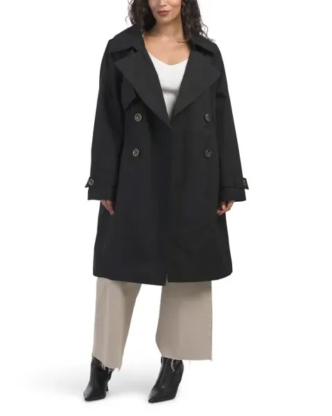 Тренч Missy с двойной грудью и поясом Anne Klein, черный