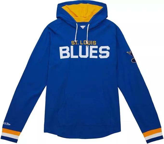 Синий пуловер с капюшоном Mitchell & Ness St. Louis Blues Legend Slub