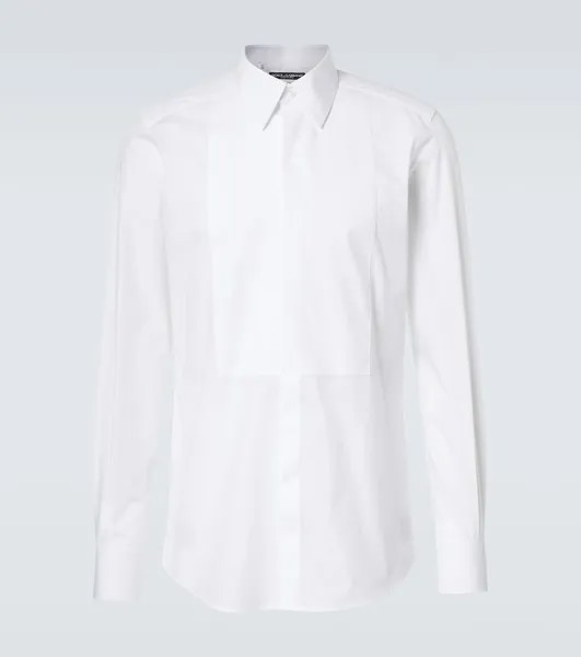 Рубашка-смокинг из хлопка Dolce&Gabbana, цвет optical white