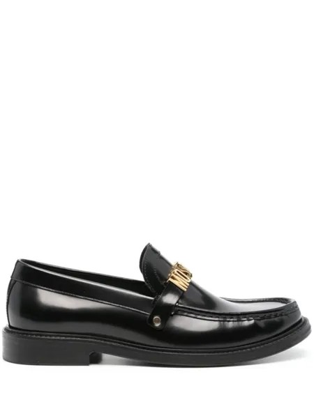 Moschino кожаные мокасины с логотипом, черный