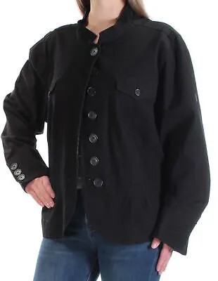 КАБЕЛЬ И ИЗМЕРИТЕЛЬ Женская черная куртка на пуговицах с карманами и пуговицами Размер: M