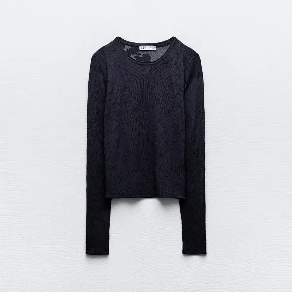 Свитер Zara Jacquard Knit, синий