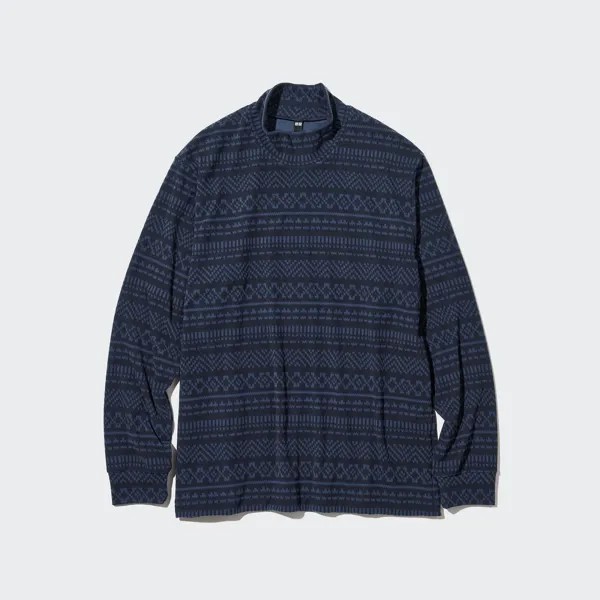 Футболка флисовая Uniqlo с принтом, синий
