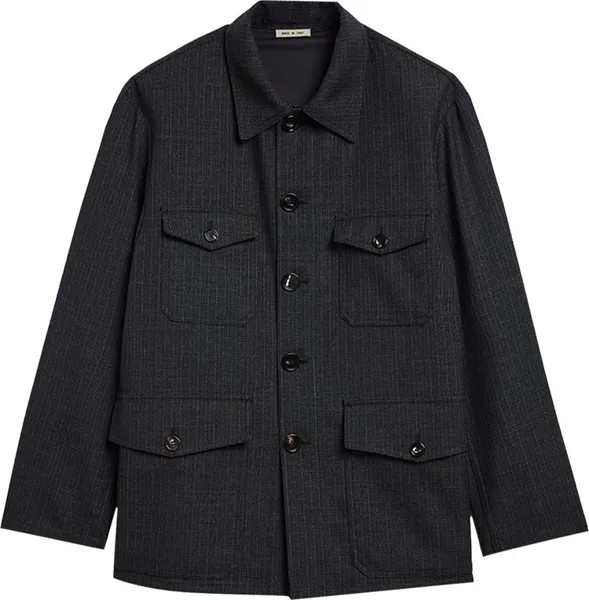 Куртка Marni Shadow Pinstripe Wool Jacket 'Blue / Grey', синий