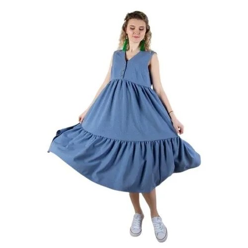 Платье Мамуля Красотуля, размер 50-52, синий
