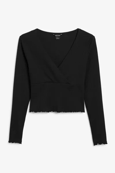 Лонгслив женский Monki 1105846012 черный XS (доставка из-за рубежа)