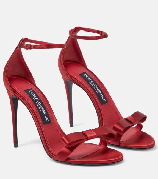 Атласные босоножки keira с бантом Dolce&Gabbana, красный