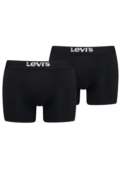 Боксеры Levi's (2 шт. в упаковке), с широким поясом с логотипом, черный