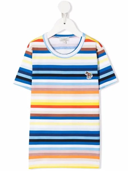 Paul Smith Junior футболка в полоску с логотипом