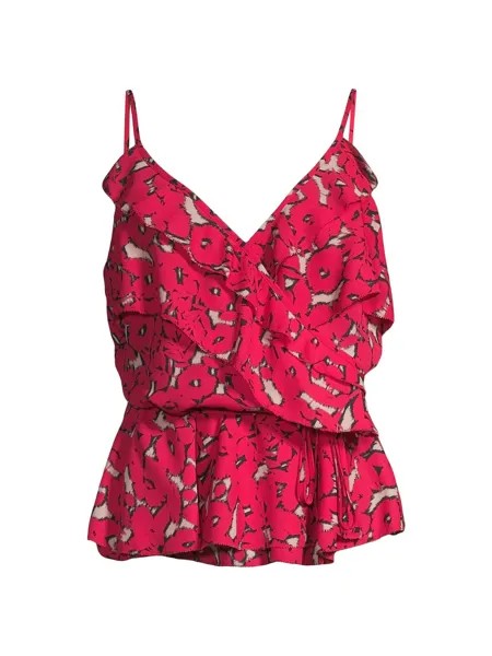 Майка Rustic Chic Georgette с оборками Donna Karan New York, разноцветный