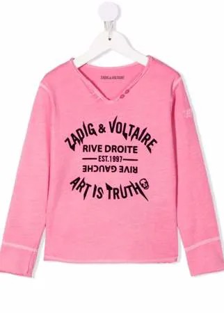 Zadig & Voltaire Kids футболка с логотипом