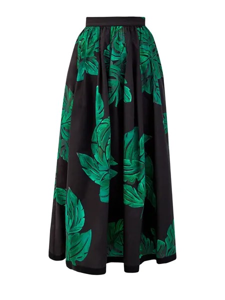 Объемная юбка из хлопка с флористическим принтом