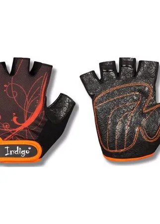 Перчатки для фитнеса женские INDIGO сетка, эластан, и/замша SB-16-1743 Черно- оранжевый S