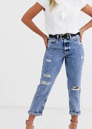 Рваные джинсы в винтажном стиле River Island Petite-Голубой