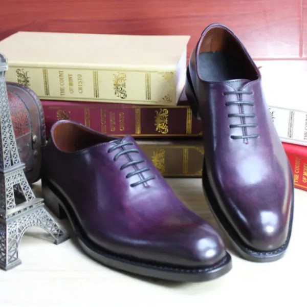 Туфли-оксфорды ZZ3490 мужские из ПУ кожи, модные туфли для делового джентльмена, обувь для парикмахеров, фиолетовые полированные с круглым нос...