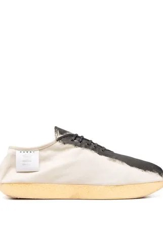 Marni туфли из канваса со шнуровкой и эффектом краски