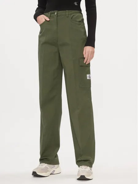 Тканевые брюки прямого кроя Calvin Klein, зеленый