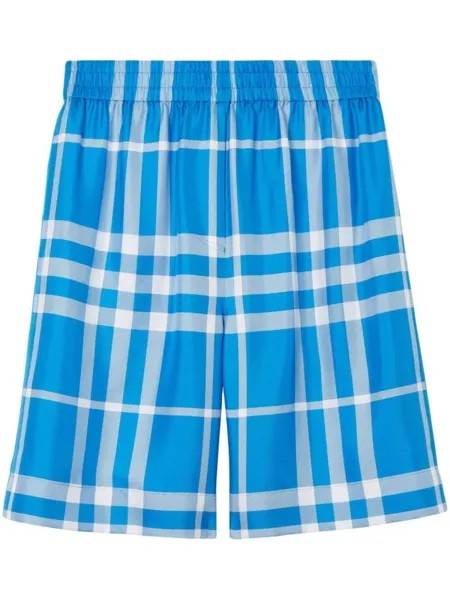 Burberry шорты в клетку, синий
