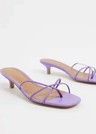Фиолетовые кожаные босоножки на каблуке Who What Wear Addison-Фиолетовый цвет