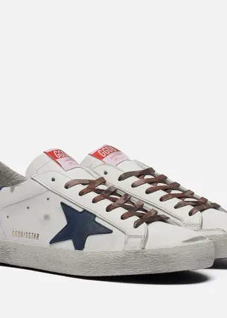 Мужские кроссовки Golden Goose Superstar Leather/Nabuk Star, цвет белый, размер 46 EU