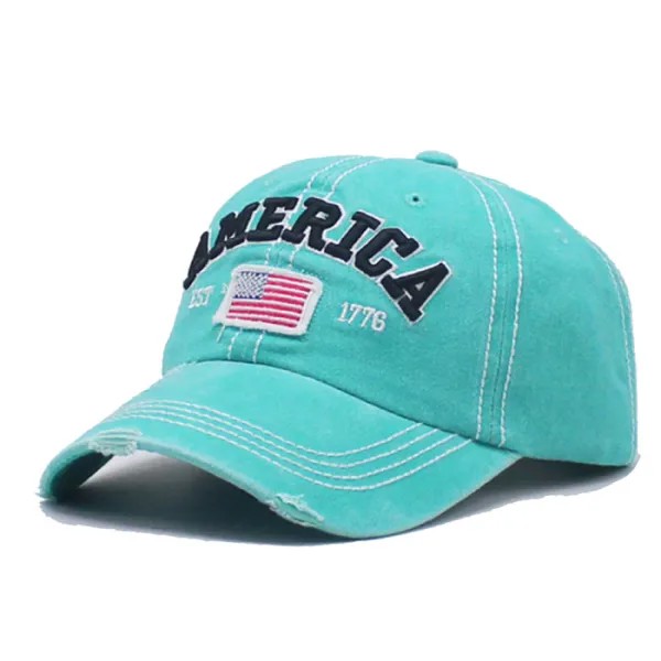 Мужская женская кепка в стиле ретро с вышивкой американского флага