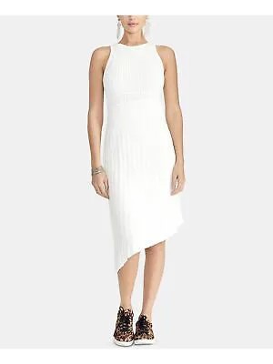 RACHEL ROY Женское белое коктейльное платье миди без рукавов с лямкой на шее Размер: L