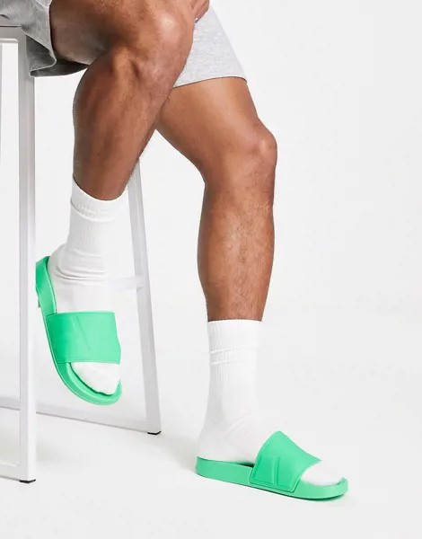 Зеленые шлепанцы ASOS DESIGN-Зеленый цвет