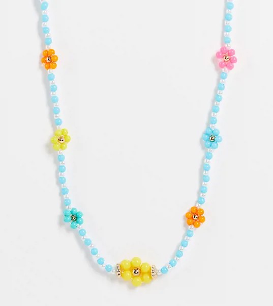 Ожерелье в стиле унисекс с цветами Reclaimed Vintage Inspired-Разноцветный