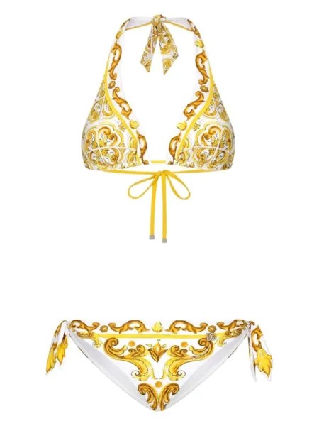 Dolce & Gabbana бикини с принтом Triangle, желтый