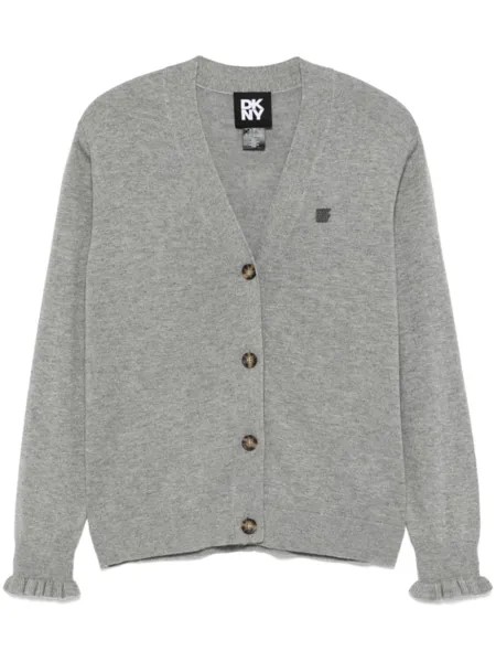 DKNY кардиган с нашивкой-логотипом, серый