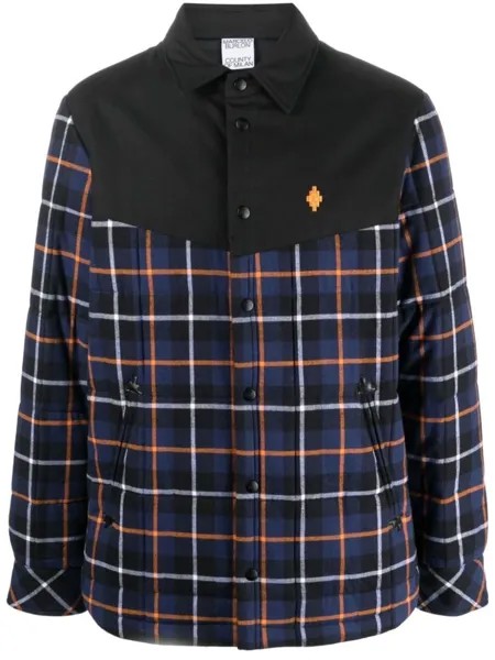 Marcelo Burlon County of Milan клетчатая куртка с длинными рукавами, синий