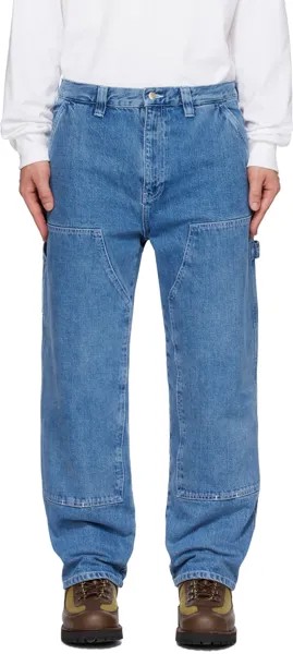 Синие джинсы со вставками Stussy