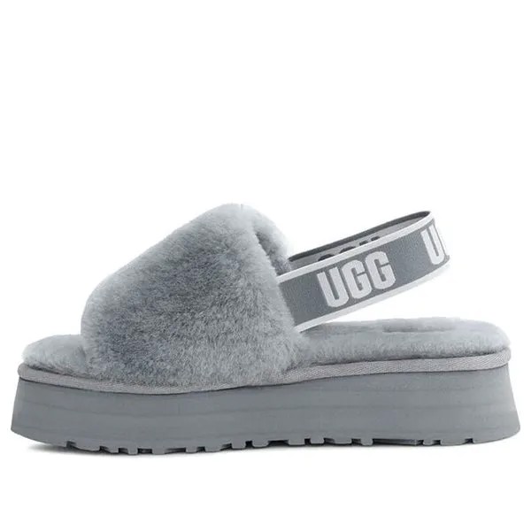 Модные сандалии диско слайд уютные толстая подошва повседневные тапочки Ugg, серый