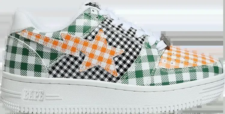 Кроссовки Wmns Bapesta Low Gingham - Green, разноцветный
