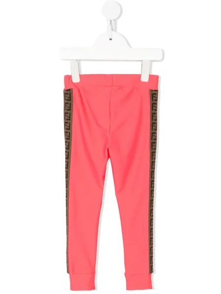 Fendi Kids спортивные брюки с узором Zucca на лампасах