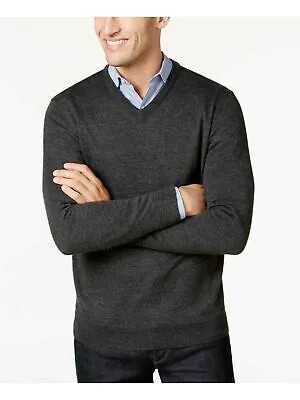 CLUBROOM Мужской кашемировый роскошный серый легкий эластичный свитер Хизер с V-образным вырезом S