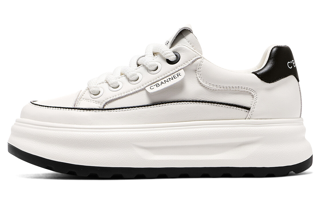 Кроссовки C°BANNER Skateboarding Shoes Women's Low-top Beige/Black, бежевый/черный
