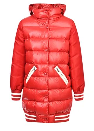 Красный удлиненный пуховик Moncler