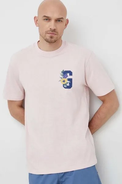 Хлопковая футболка Gap, розовый