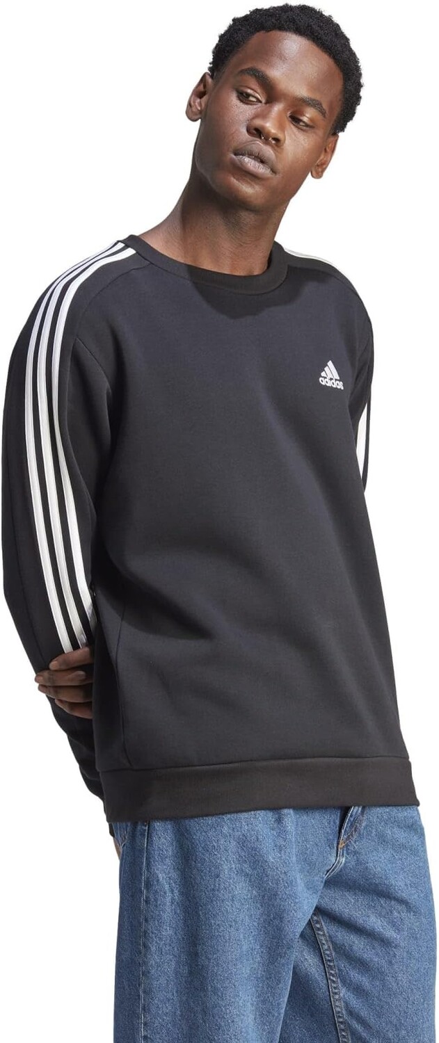 Толстовка Essentials Fleece 3-Stripes Sweatshirt adidas, черный