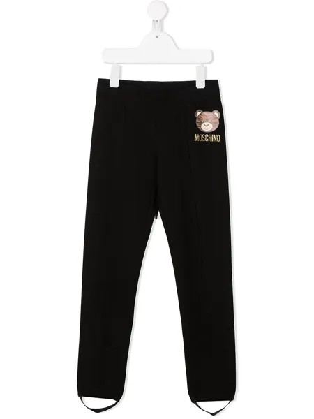 Moschino Kids легинсы с логотипом Teddy