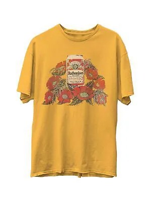 HYBRID APPAREL Мужская футболка классического кроя с рисунком золотого цвета, M