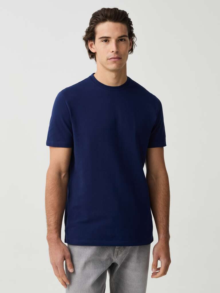 Футболка из хлопка стрейч с круглым вырезом Ovs, цвет dark blue