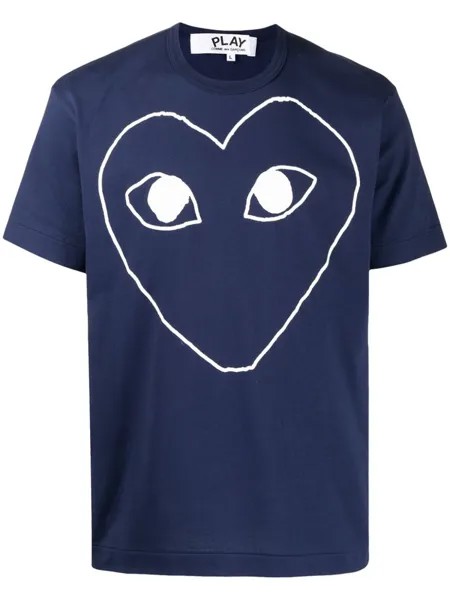 Comme Des Garçons Play футболка с логотипом, синий