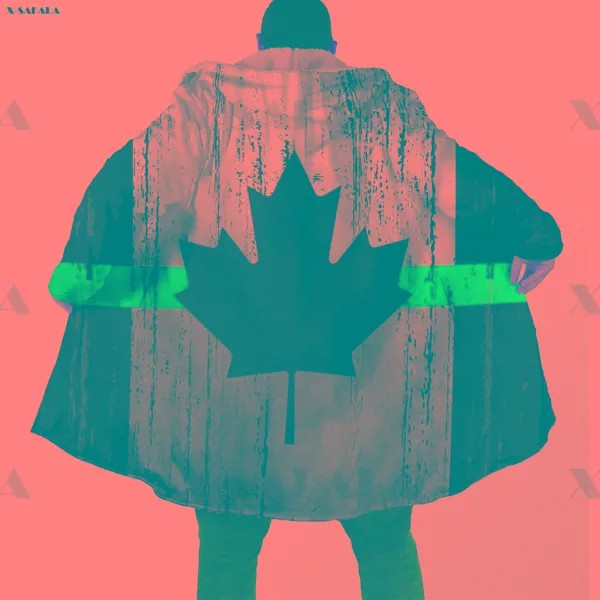 Повседневное теплое кашемировое пальто с капюшоном и принтом в виде канадского флага