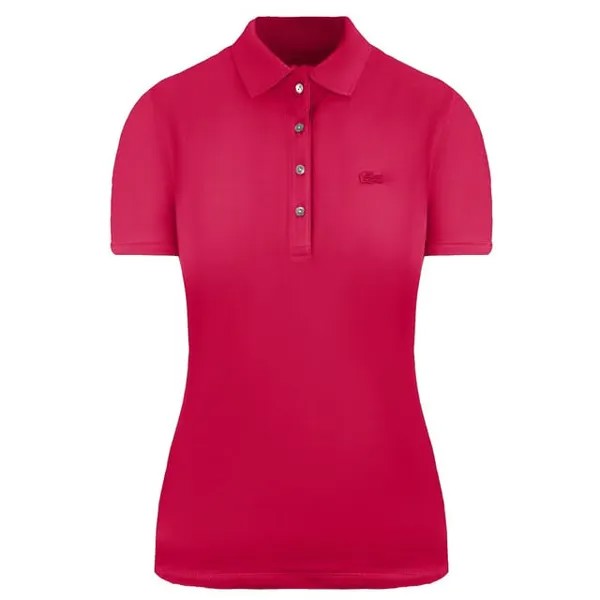 Розовая женская рубашка-поло свободного кроя Lacoste, розовый
