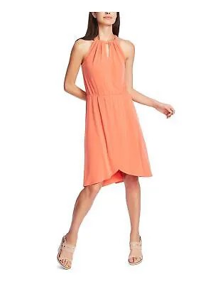 1. Женское оранжевое вечернее платье-тюльпан длиной до колена без рукавов STATE. Размер: XXS.
